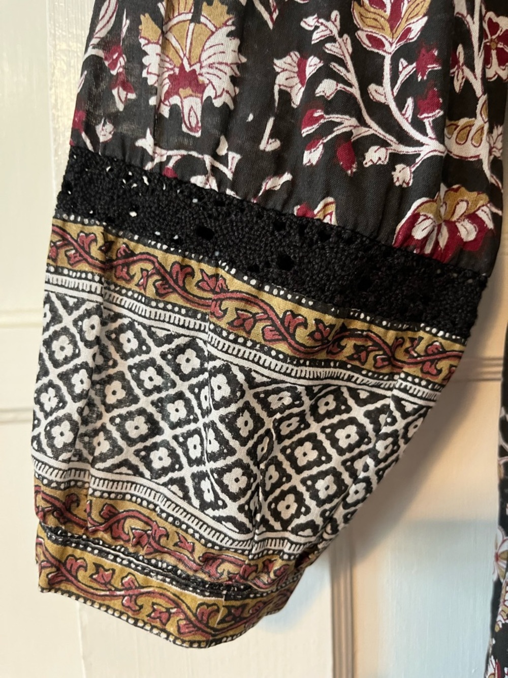 Cleobella Lotus Midi Dress Lolita Block Print Long Sleeve Organic Cotton Lined - Picture 9 of 14
